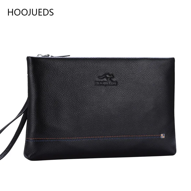 Men's Wallet Fashion Handbags For Man Sacoche Genuine Leather Bag HOOJUEDS