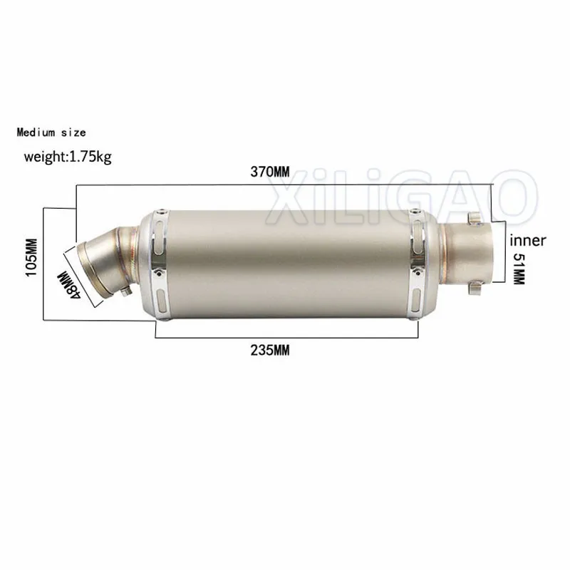 38-55 мм Универсальный мотоцикл глушитель трубы Нержавеющая сталь выхлопных газов GP скутер мотоцикл трубы 3 Размеры YO004