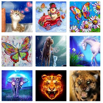 

butterfly Diamond Painting full square cat DIY Diamond embroidery full round tiger Mosaic Diamond painting elephant 5D drill