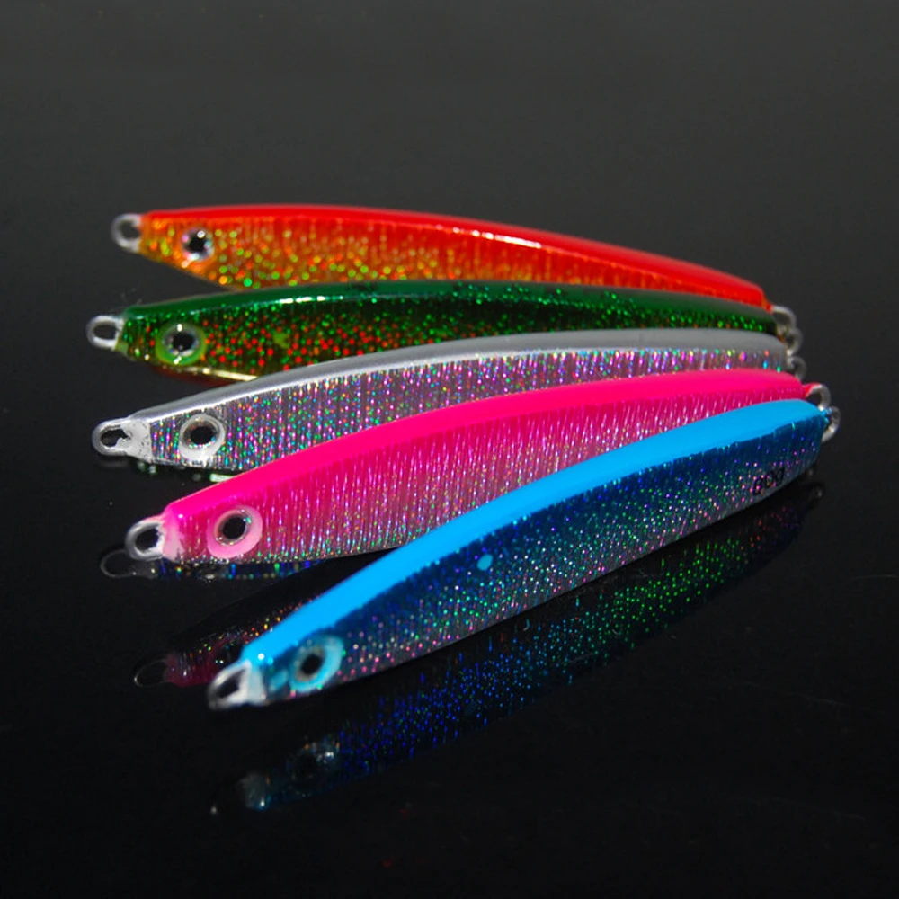 80g Deep sea Fishing Jigging Shrimp Spoon Lure Night Luminous Metal Jig