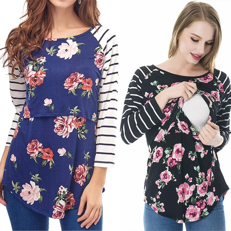 Long Sleeve Nursing Tops Maternity Clothes For Pregnant Women Breastfeeding Clothing Pregnancy Feeding Tee Gravidas T-shirts New Long Sleeve Nursing Tops Maternity Clothes For Pregnant Women Breastfeeding Clothing Pregnancy Feeding Tee Gravidas T-shirts New