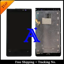 Free Shipping 100% tested Original For Nokia 920 LCD Lumia 920 LCD Display touch screen Assembly with Frame -Black