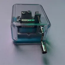 Laxury акриловый прозрачный Music Box ручной коленчатого синий База и позолота движение играть замок в небе /Elfen Lied Lilium