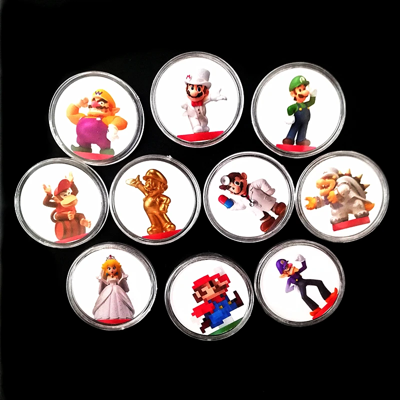 16pcs Full Set Splatoon 2 NFC Game Card Of Amiibo Collection Coin NTAG215 Sticker Printed Tag For NS Switch Fast Shipping - Цвет: 10Pcs Super Mario