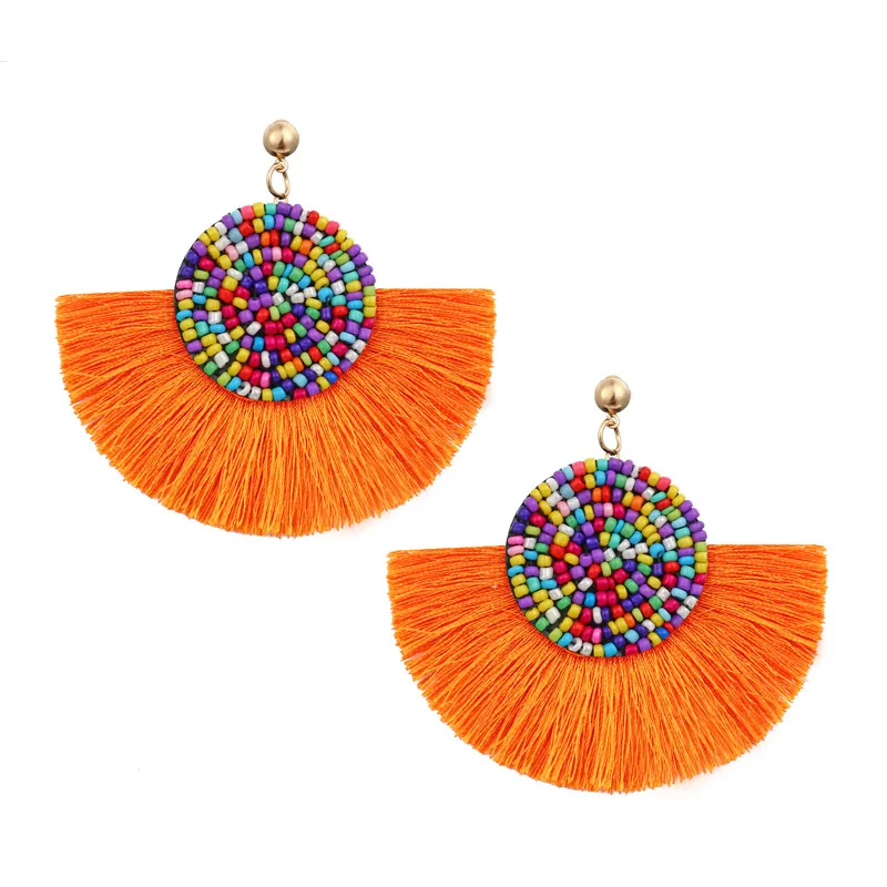 ZOSHI Bohemian Earring Long Tassel Drop Earrings For Women Girl 2020 Fashion Seed Beads Cheap Brincos Female Jewelry | Украшения и