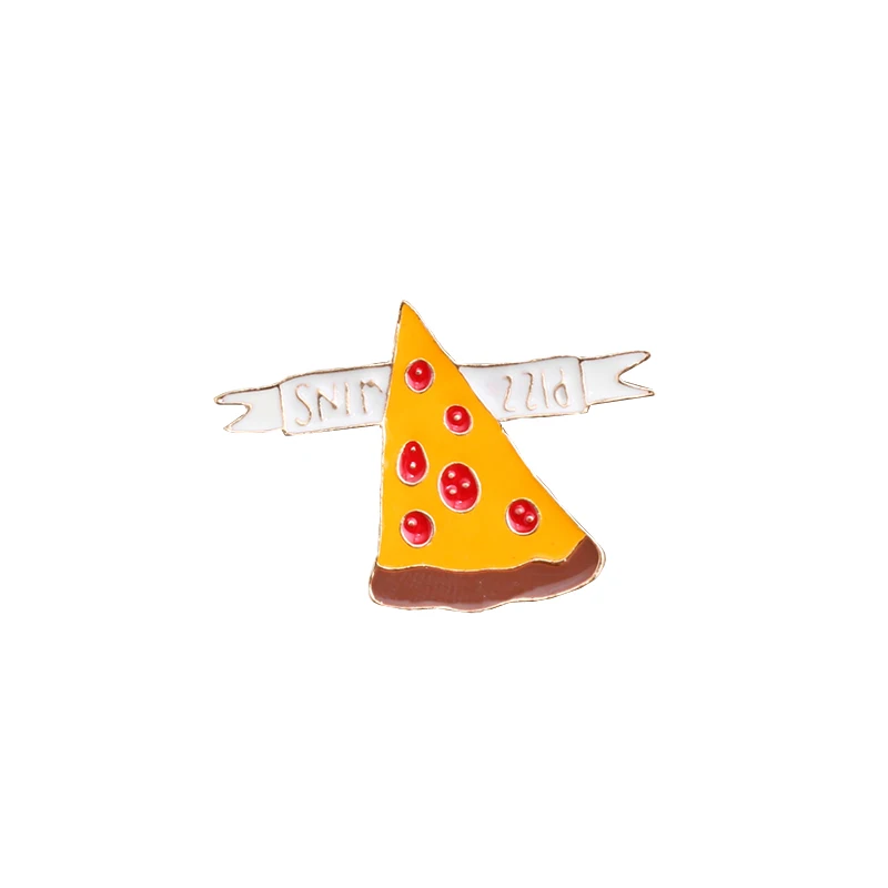 Pizza 18 стилей животное из мультфильма кошка брошь «Собака» гамбургер пицца кости ромашки шпильки металлические эмалированные значки на булавке Броши для женщин ювелирные изделия - Окраска металла: Pizza