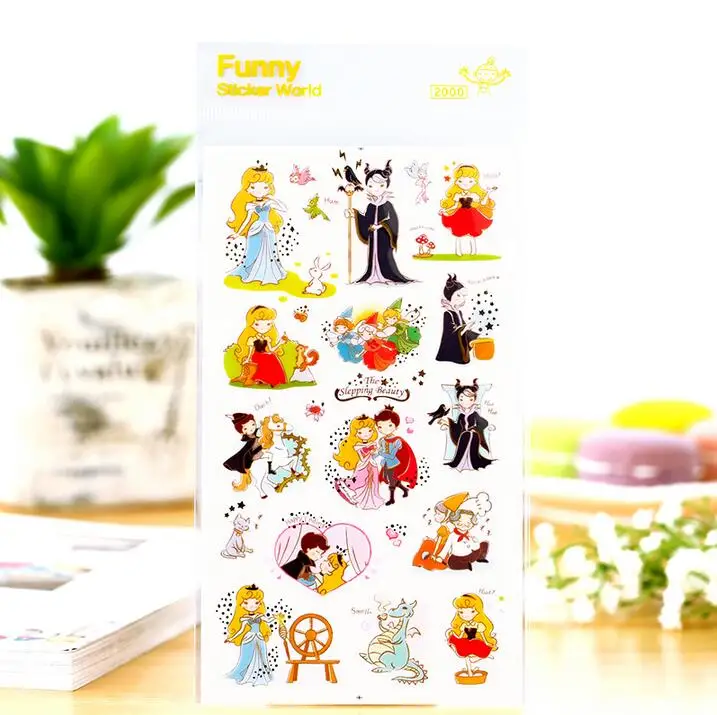 1pcs/lot Dairy Queen &Rapunzel Sleeping beauty deco PVC sticker Deco label Multifunction stationery stickers|Наклейки| |