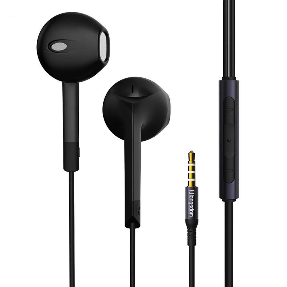 Original Earphone Patent Design Half Bass Stereo Headphone With Mic & Volume Control Headset for