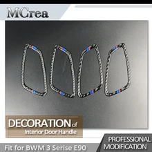 Mcrea для BMW E90 BMW 3 серии E92 аксессуары для стайлинга автомобилей 3D наклейки углеродного волокна двери, окна подъема кнопка фиксатора ручки отделкой кольца