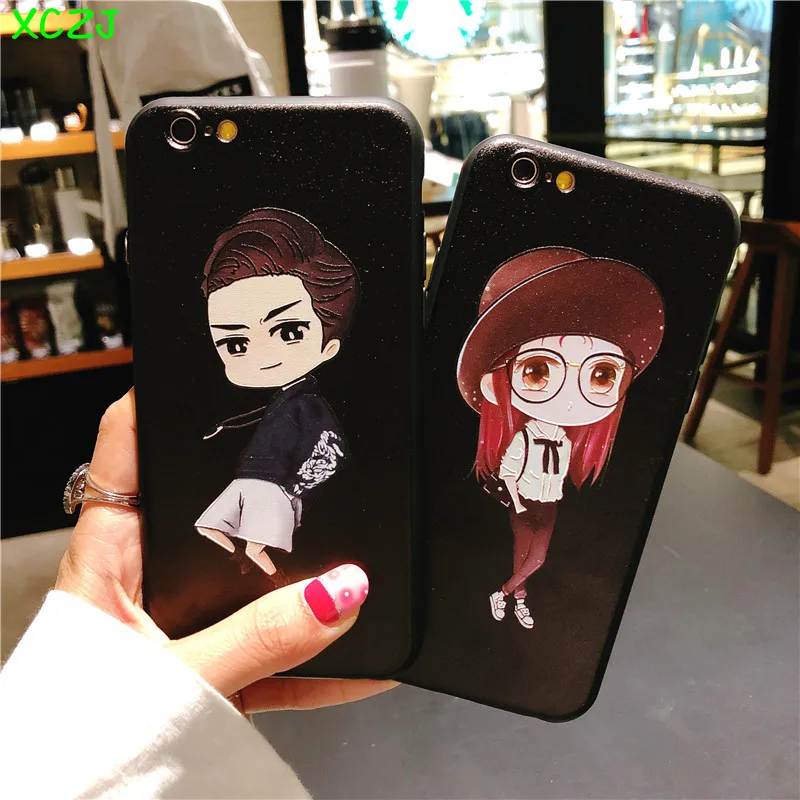 XCZJ Original Love Heart Girls boys phone case for 6 7 8 7Plus 8Plus Cartoon Soft Silicone back covers iPhone X XS XR MAX |
