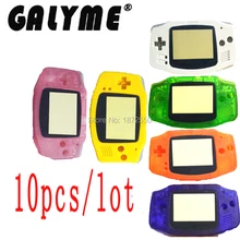 Galyme 10 шт./партия ForGBA корпус оболочка чехол+ Защитная пленка для экрана+ Этикетка-наклейка для GameboyAdvanceGBA консоли