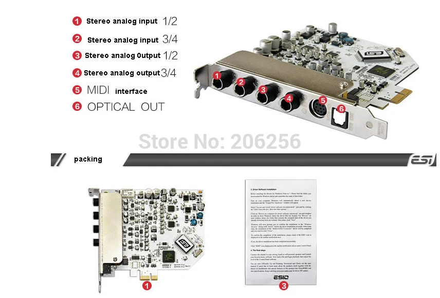 Звуковая карта ESI Maya 44 XTe II 4 in/4 out PCIe аудио/MIDI интерфейс звуковая карта|card ink|card