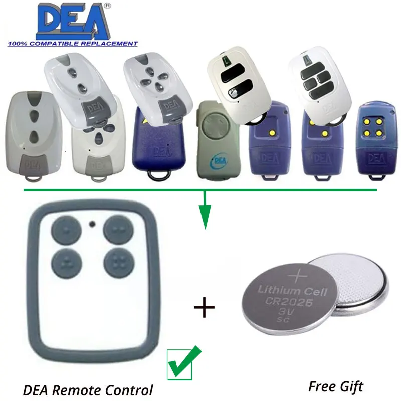 

DEA MIO TR2 Rolling code TD Punto Fixed code Gate Door Handsender Duplicator High Quality 4-Channel CR2032 battery
