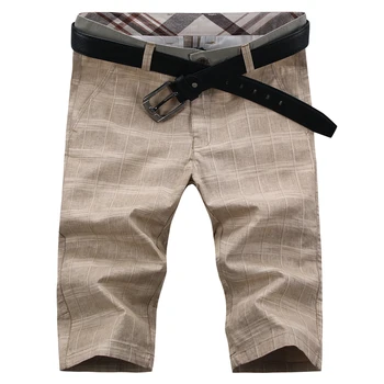 

LEFT ROM Summer Casual Shorts Men grid pure Cotton Short Pants Fashion Streetwear sweatpants Harlan Short slim Fit size 28-38