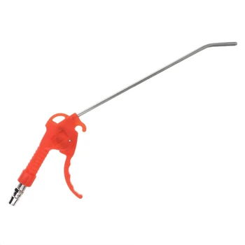 

Spring Loaded Trigger Bent Tube Nozzle Red Air Blow Gun Dust Cleaner w/ Adapter