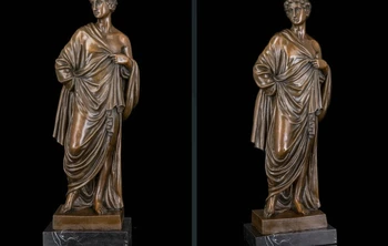 

Art Deco Sculpture Ancient Roman Empire Noble Man Bronze Statue