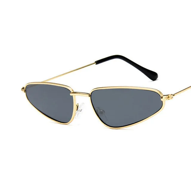 ZXWLYXGX винтажные маленькие кошачьи солнцезащитные очки для женщин, брендовые дизайнерские металлические солнцезащитные очки в форме океана, ретро солнцезащитные очки в форме капель UV400 - Цвет линз: C2