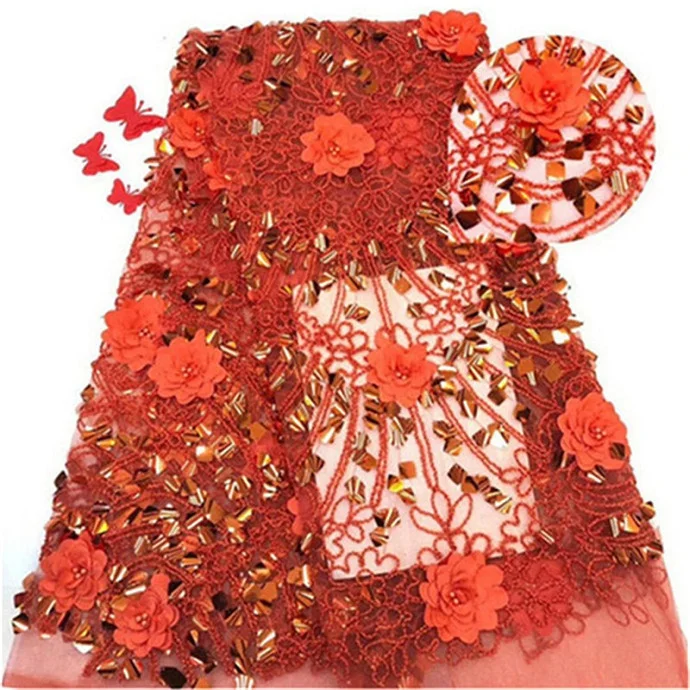 

2019 New style French net lace fabric 3D flower African tulle mesh lace fabric high quality lace nigerian lace fabric(JJ-5-19