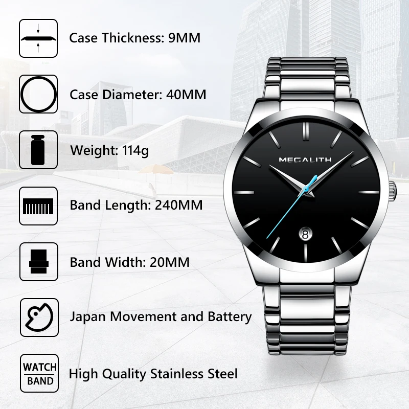 Relojes Mujer 2018 MEGALITH мужские часы модные повседневные кварцевые для мужчин
