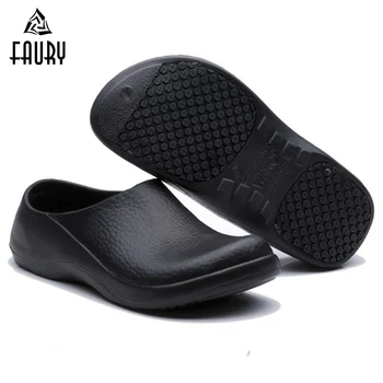 

Summer Top Chef Work Shoes Kitchen Cooking High Quality Non-slip Footwear Waterproof Oil-proof Restaurant Hotel Casual Slippers