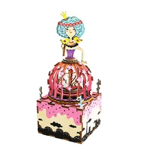 3D головоломки DIY Деревянные творческие Обучающие игрушки взрослые дети Рождество День рождения Подарочная музыкальная шкатулка AM401-408