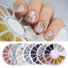 Шпильки для ногтей, геометрические заклепки, стразы с плоским дном, золотое украшение на колесиках, маникюр, 3D украшение для ногтей, сделай сам, советы