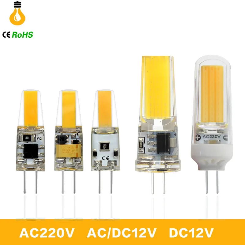 G4 Светодиодная лампа DC12V AC220V SMD 3014 3 Вт 6 9 2508 2609 COB led Замена 20 30 40 70 галогенная 360 Угол