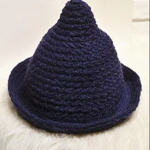 BomHCS модная Милая Женская осенне-зимняя Толстая вязаная шапка ручной работы, шапка-шпиль ведьмы, Шапка-бини