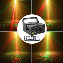 Mini Portable Stage Light 5 Holes 80 Patterns RG Laser Project Sound Activated Light Stage Lighting Red Green Blue AC110v-240v