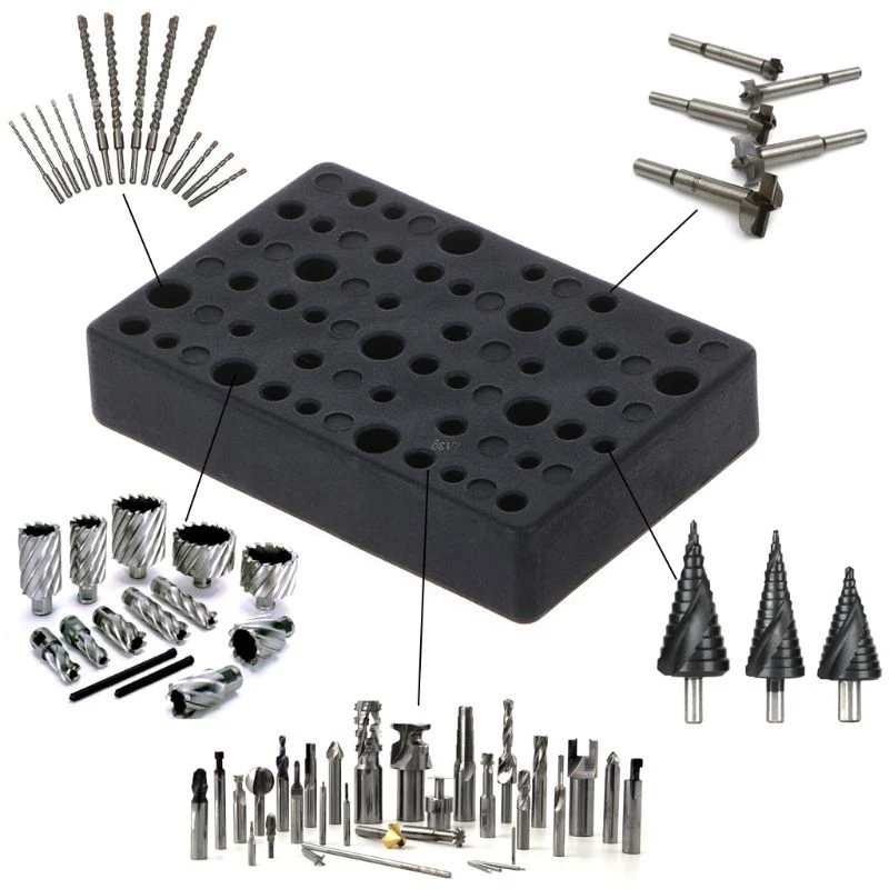 

45 Holes Electric Drill Bit Storage Block Box Drill Head Holder Organizer Case