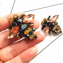 Модные дизайнерские пользовательские модели сверхмощный ручной стежок Стрекоза Стразы накладки с клейкой фиксацией