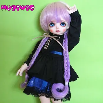 

MUZIWIG Bjd Wig 1/3 High-temperature Fiber Synthetic Girl Bob Style with Two Braided Hair Doll Wig in Beauty and Health