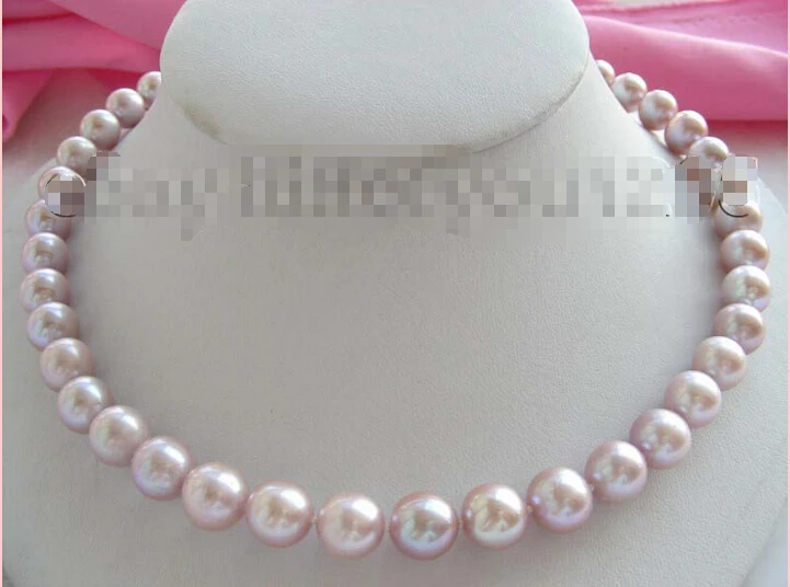 

Free shipping >>>>>>18" Natural Round 11mm Purple Pearl Necklace!
