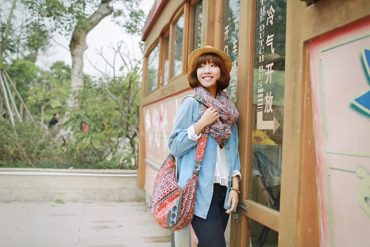 Hippie Crossbody Bag Thai Top Zip Hobo Sling Bag Handmade Hipster Messenger Bag (4)