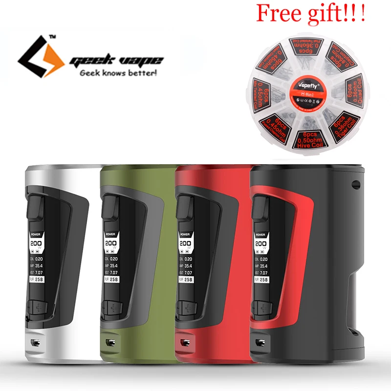 

Free gift Newest original Geekvape GBOX Squonker box mod 200W Powered by dual 18650 batteries with 8ml Squonk bottle