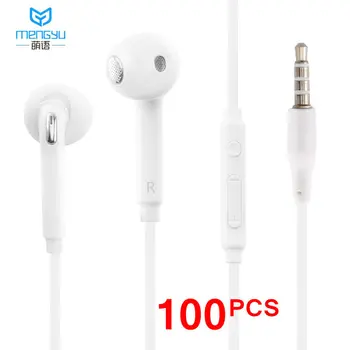 

100PCS 3.5mm Stereo Music Headphones Portable Earphone Wired In-Ear Headset no bluetooth with Microphone for Xiaomi iPhone