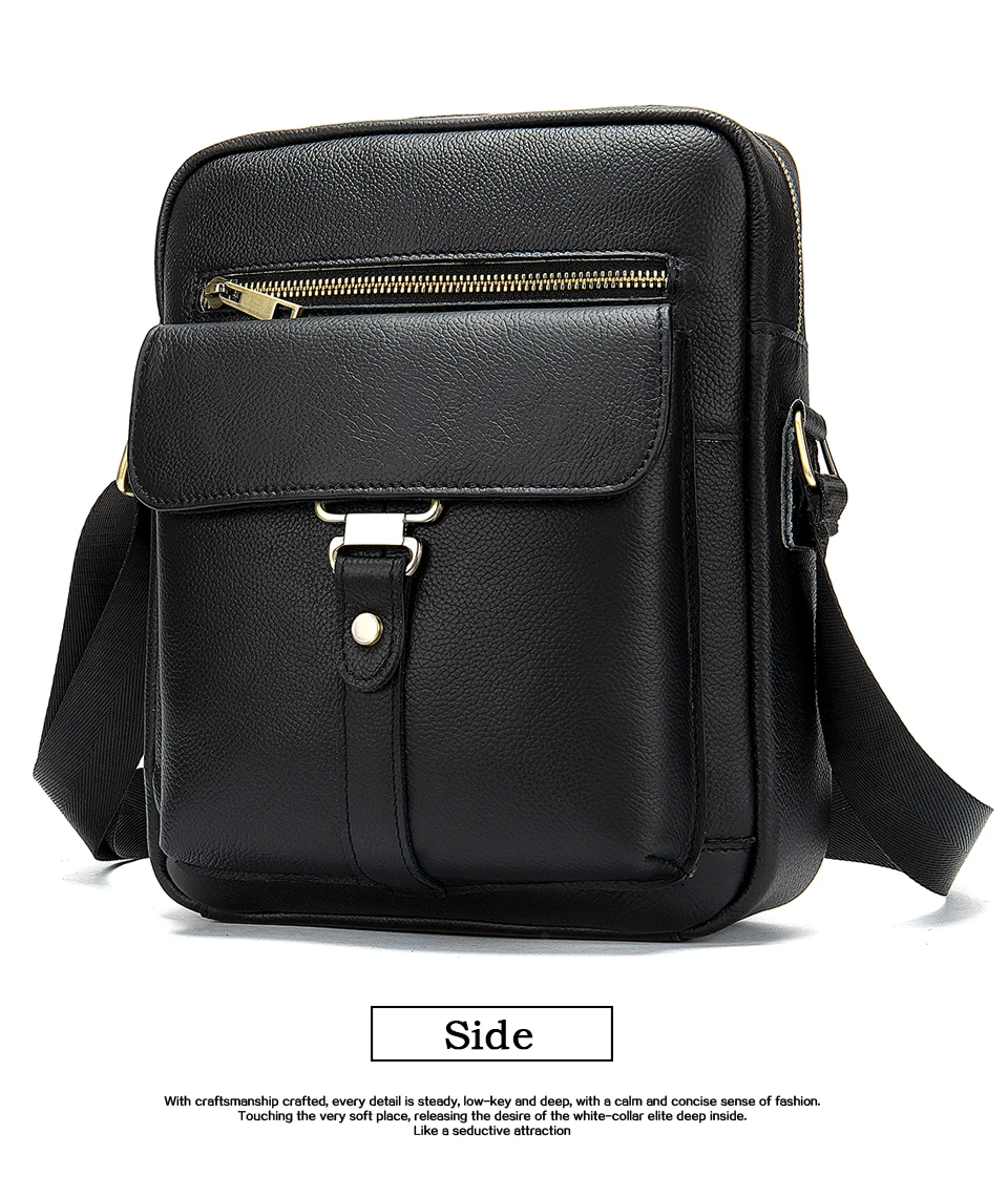 Men 's Shoulder Bags Genuine leather Male Flap Crossbody Bag for Men Vintage Pockets Ipad Phone Messenger Handbags 19