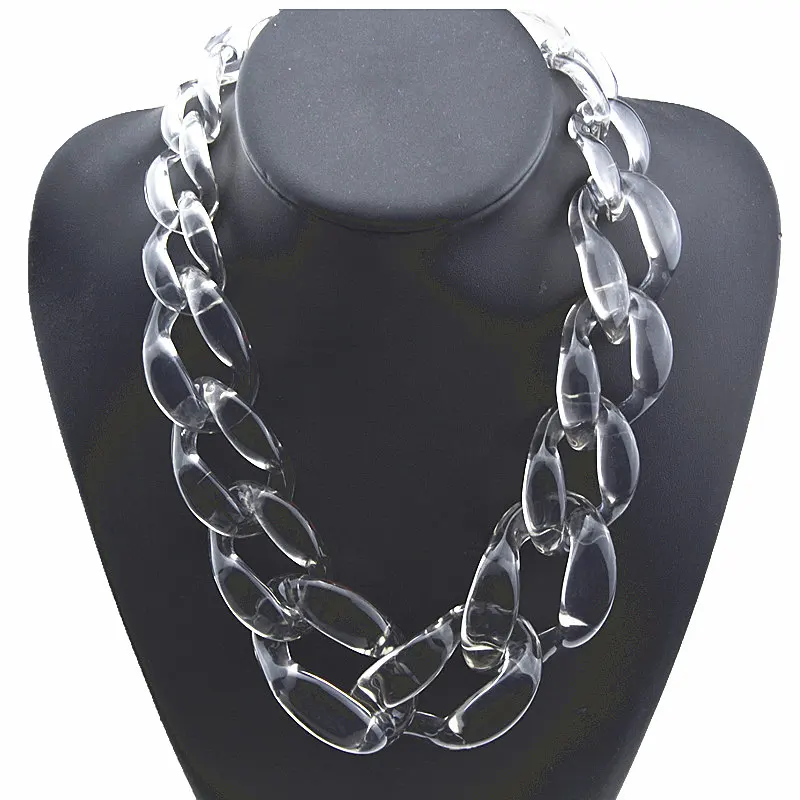 Ufavoirte популярное массивное ожерелье из глянцевой смолы, модное панк акриловое большое ожерелье с цепочкой и подвесками, Женские Подарочные ювелирные изделия