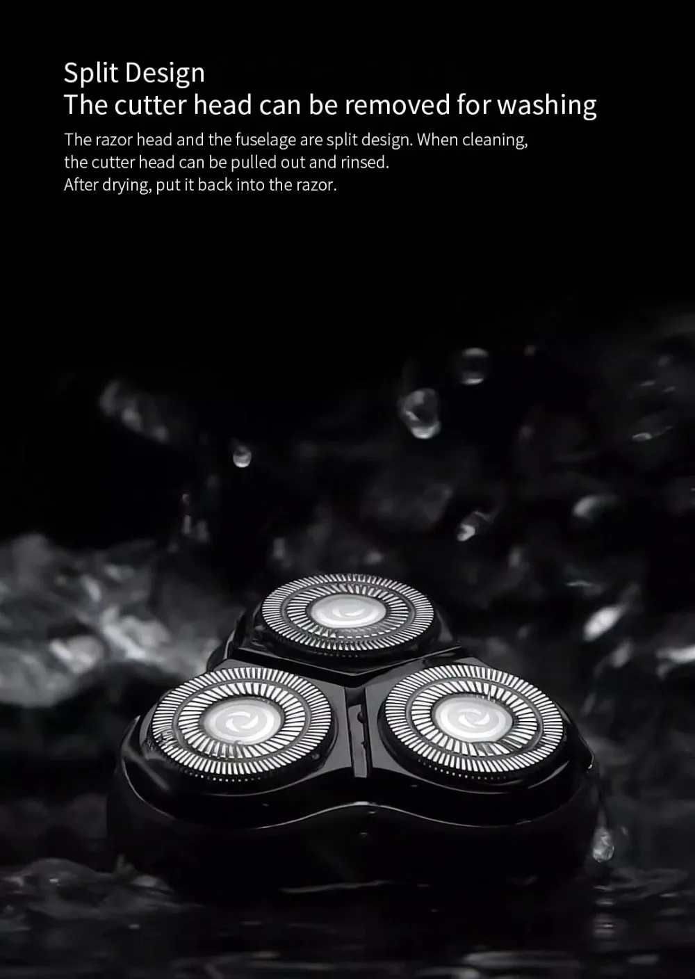 Xiaomi Enchen, черный камень, 3D электробритва, триммерная головка, блокирующая защита, бритва, моющаяся, type-C, перезаряжаемая, для мужчин, подарок
