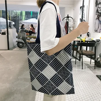 

Cute Canvas Bag Clouds Spray & Owl Printing Shoulder Bag Art Fresh and Environmentally Friendly Shopping Bags