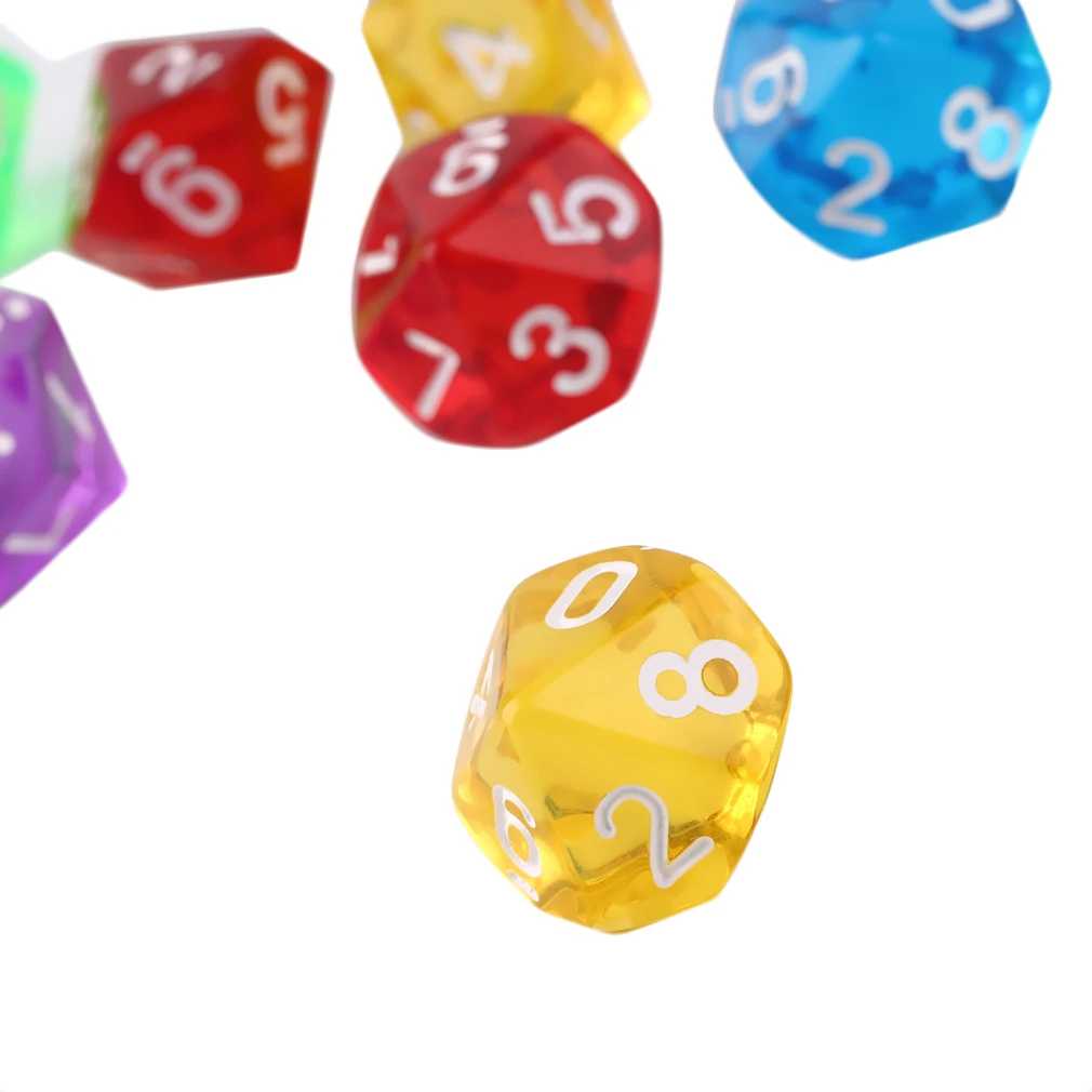 YKS 10 шт./компл. игры Multi по бокам кости D10 игровой кубики для игры в мяч 5 цветов новая распродажа