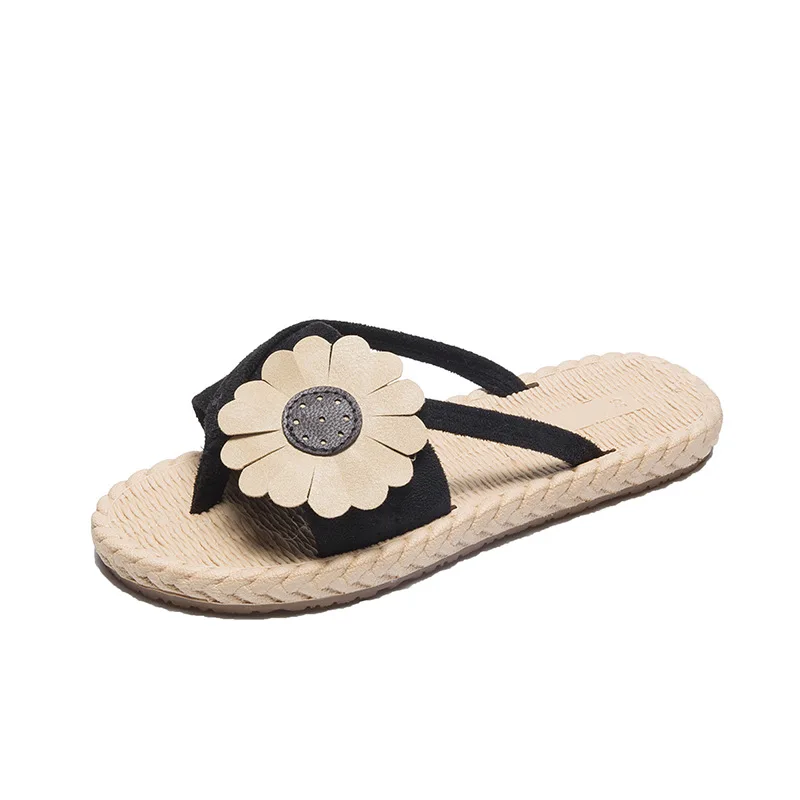 

2019 Summer Cool Sunflower Style Women Home Slippers Sweet Girl Flip Flop Rome Indoor Pantuflas Mujer Yellow Pink Fairy Shoes