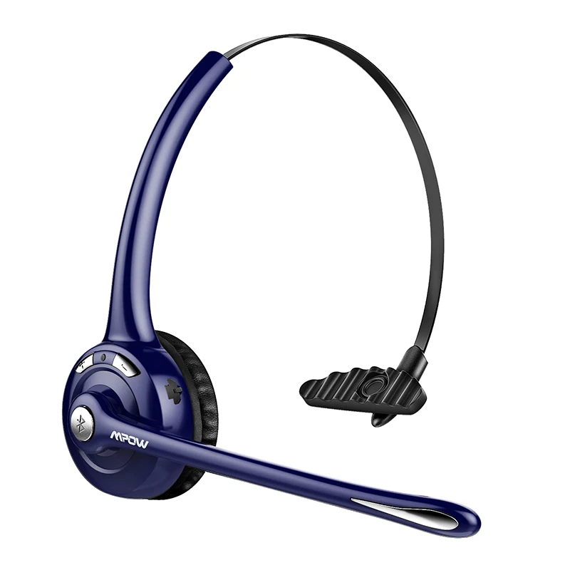 Mpow MBH15 Pro Trucker Bluetooth гарнитура на ухо Беспроводные наушники с микрофоном для Win колл-центра водителя автомобиля - Цвет: Blue-Silver