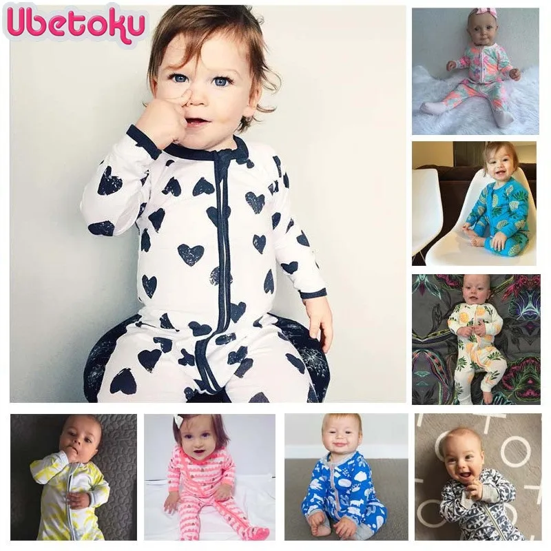 Ubetoku bebé Mamelucos muchacho Niñas historieta de una pieza del mameluco del bebé del mono recién nacido lindo bebes infantil moda infantil