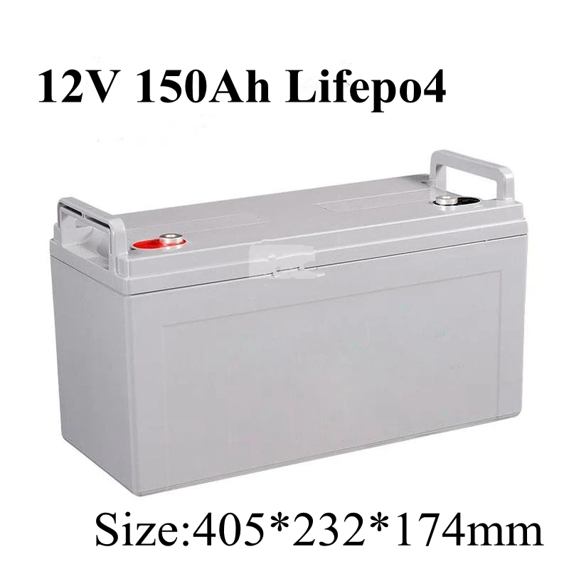 

12V 150AH Lifepo4 Batterie Waterproof BMS 4S 12.8V for Golf Carts ATV Solar Storage Motorhomes Boats Inverter + 10A Charger