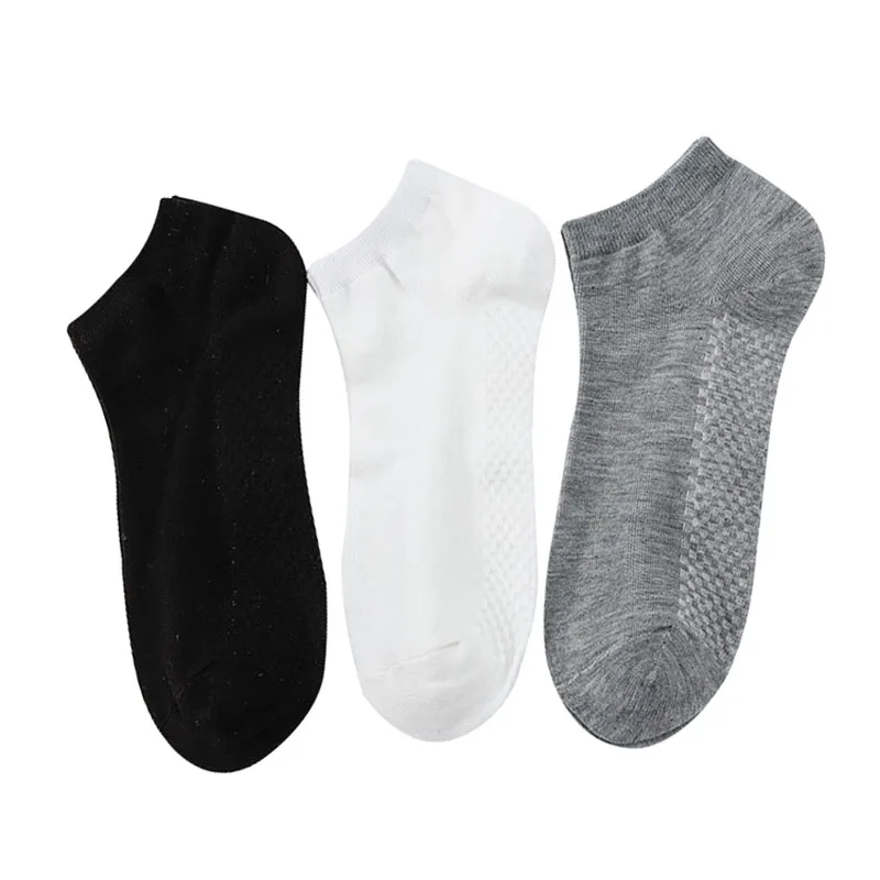 

5 Pairs/lot Mens Socks Spring Summer Deodorant Absorb Sweat Non-slip Bottom Socks Black White Grey Classic Bussinese Casual Sock