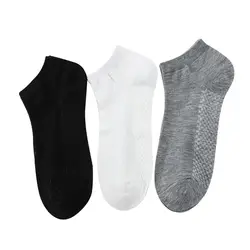 5 пар/лот мужские носки на сезон весна-лето Дезодорант впитывает пот нескользящей нижней носки черный, белый цвет серый классический Bussinese