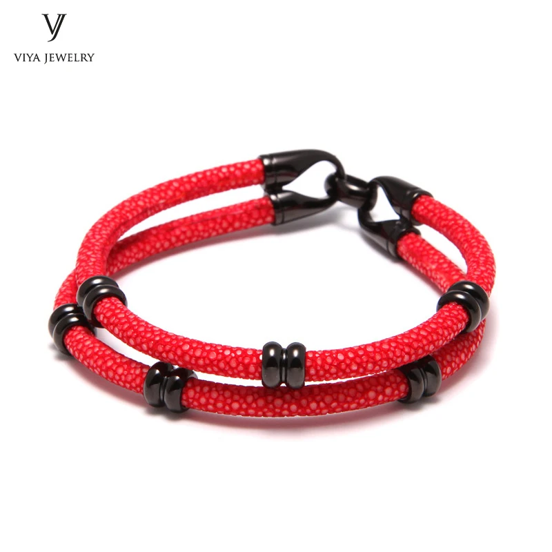 simple beads stingray leather bracelet for men ,couple stingray beads bracelets (11)