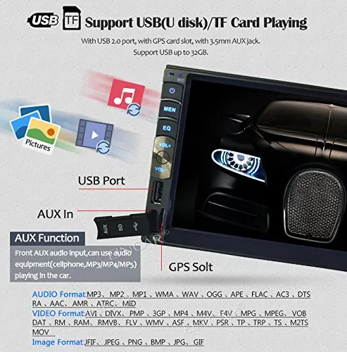 Perfect 2din GPS Navigation Touch Screen Car MP5 Player Autoradio Bluetooth FM Radio Stereo MP5 Headunit 8GB GPS Navigation 2