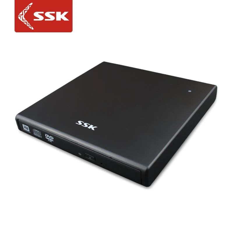 SSK USB 2,0 SATA Портативный тонкий внешний оптический DVD-RW/CD-RW читать и RW для портативных ПК windows10/7/8/XP/SED001